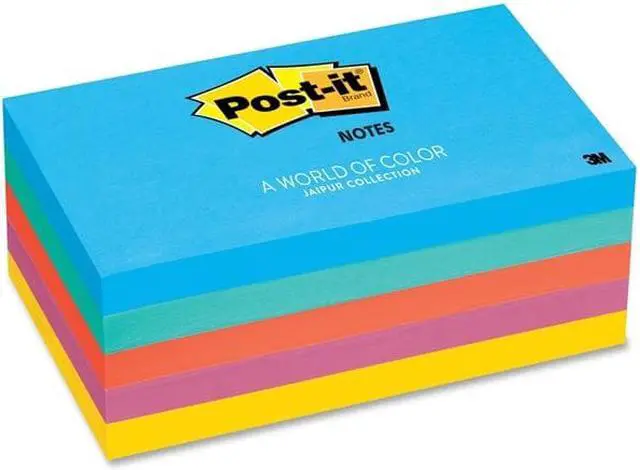 Alt view image 3 of 20 - 3M 6555UC Ultra Color Notes  3 x 5  Five Colors  Five 100-Sheet Pads Pack
