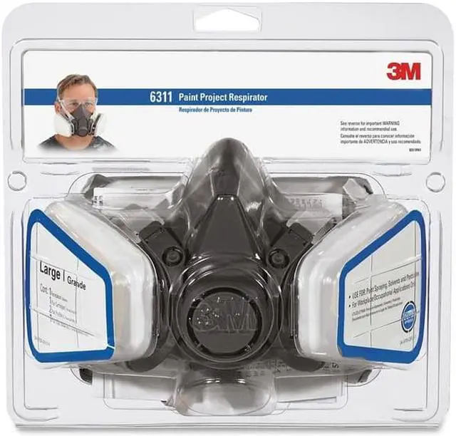 Alt view image 4 of 20 - 3M Half Facepiece Paint Spray/Pesticide Respirator Large 6311PA1A