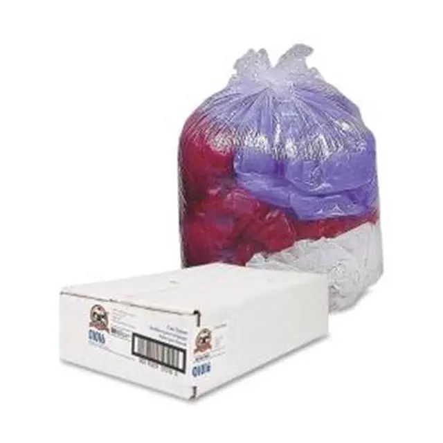 Alt view image 3 of 13 - Genuine Joe Trash Can Liners 56 Gallon .8Mil 43"x48" 100/CT Clear 01016