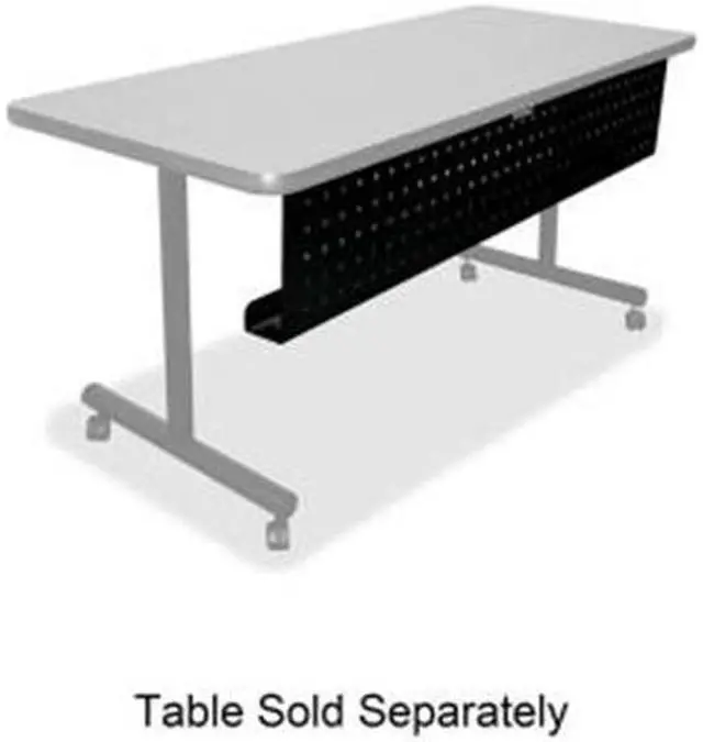Alt view image 2 of 12 - Lorell 60686 Rectangular Training Table Modesty Panel 66" Width x 3" Depth x 10" Height - Steel - Black