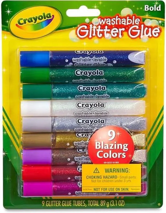Alt view image 6 of 15 - Crayola Washable Glitter Glue Pens .35oz-Bold 9/Pkg