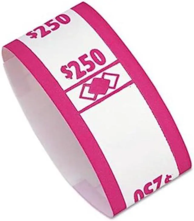 Alt view image 4 of 10 - PM Company 55029 Securit $250.00 Denomination White Kraft Currency Bands with Quick Stick Adhesive, Cerise, 1000 Band