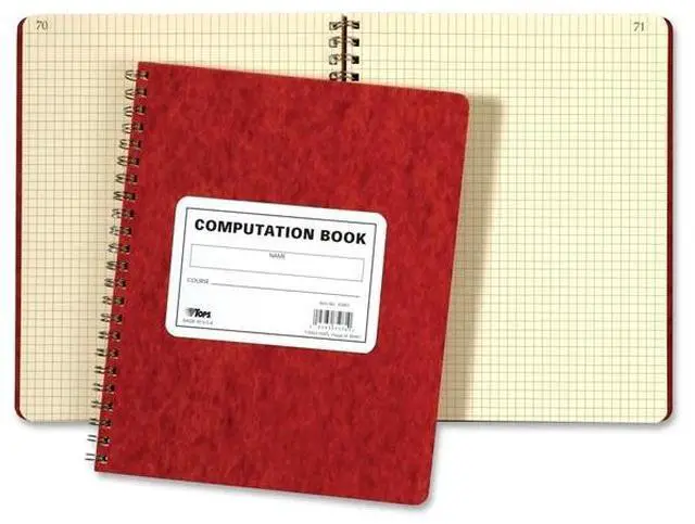 Alt view image 7 of 16 - Tops Computation Notebk 4x4 Quad 76 Shts 11-3/4"x9-1/2" Red Cover 35061