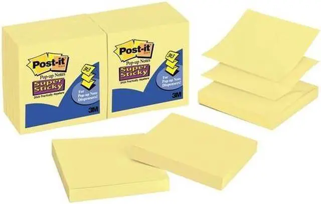 Alt view image 4 of 18 - Post-it Pop-up 3 x 3 Note Refill Canary Yellow 90-Sheet 12/Pack R33012SSCY
