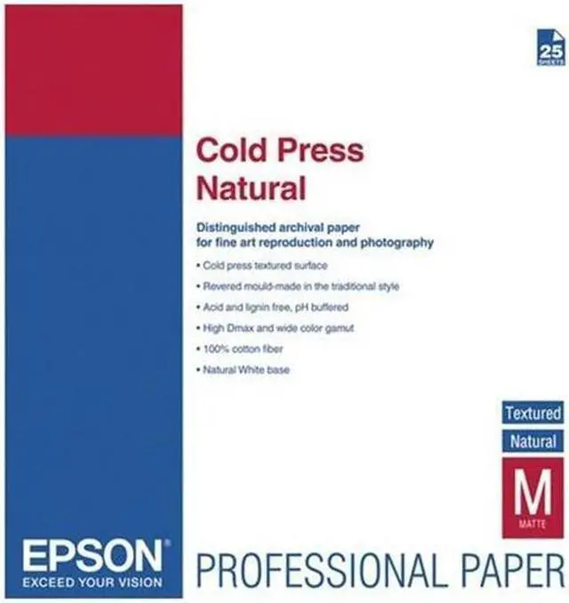 Alt view image 2 of 4 - Epson S042300 - Cold Press Natural Fine Art Paper, 13 x 19, 25 Sheets