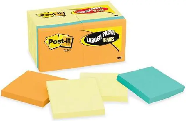 Alt view image 3 of 20 - Post-It Notes Pad,Value Pack,3x3,Ast 654144B