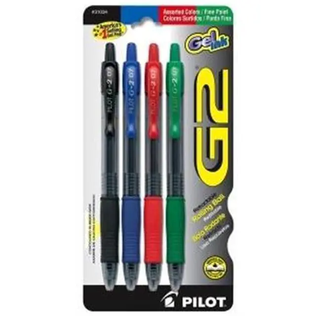 Alt view image 4 of 6 - Pilot Gel Pen Retractable/Refillable Fine Point 4/PK Assorted 31034