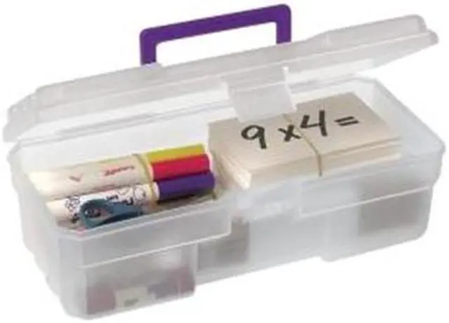 Alt view image 2 of 14 - Akro-Mils AKM09912CLPUR Supply Box- 6in.x12in.x4in.- Plastic- Clear-Purple