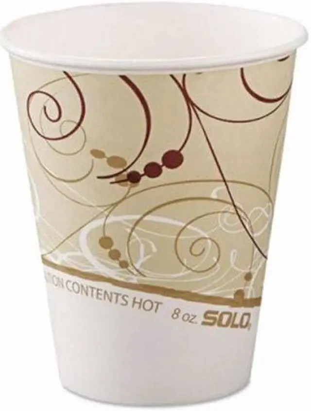 Alt view image 2 of 5 - SOLO Cup Company 510SM Paper Hot Cups In Symphony Design, 10 Oz, Beige/White/Red, 1000/Carton