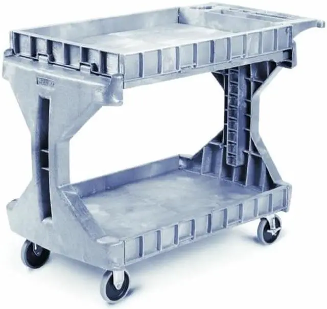 Alt view image 7 of 8 - Akro-Mils Utility Cart Foam Plastic 400 lb. Capacity 24"x45"x35" Gray 30936