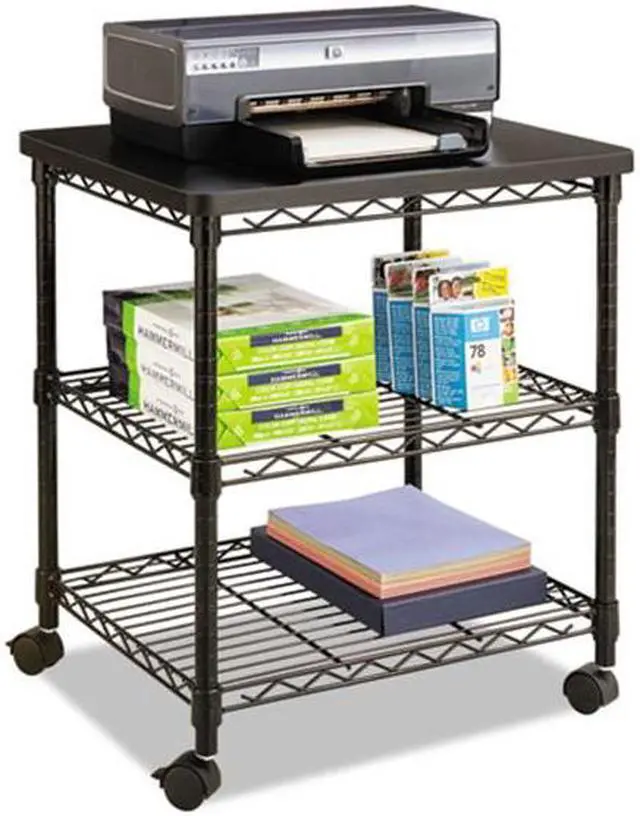 Alt view image 2 of 14 - Safco Desk Side Wire Machine Stand, Three-Shelf Desk Side Wire Machine Stand