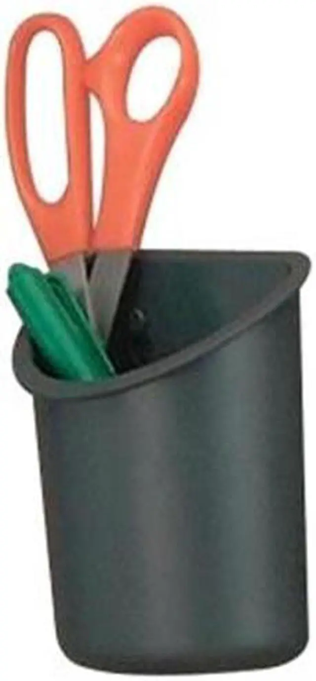 Alt view image 2 of 8 - Officemate Gray Pencil Cup, Plastic, 5" Height, 4-1/4" Width, 2-1/2" Depth 29032