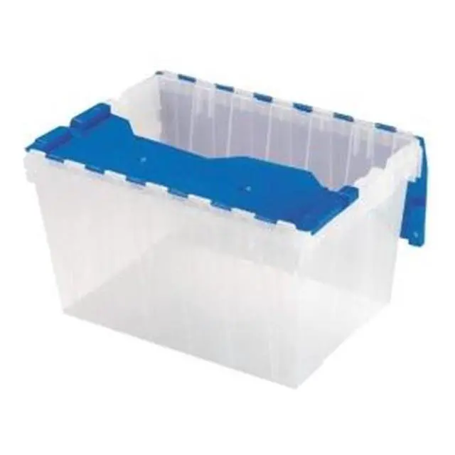 Alt view image 2 of 7 - Akro-Mils Storage Box 12-Gallon 15"x21-1/2"x12-1/2" Clear/Blue 66486CLDBL