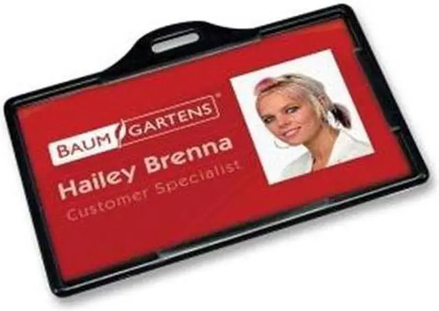 Alt view image 3 of 6 - Baumgartens ID Card Holders,Horizontal,3-3/8"x2-1/8"25/PK,Black 68310