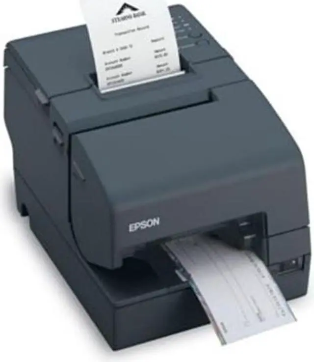 Alt view image 2 of 3 - Epson TM-H6000IV Hybrid Multifunction Impact Slip and Thermal Receipt Printer, MICR + Endorsement, USB, Powered USB, Auto Cutter, Dark Gray (No Power Supply) - C31CB25462