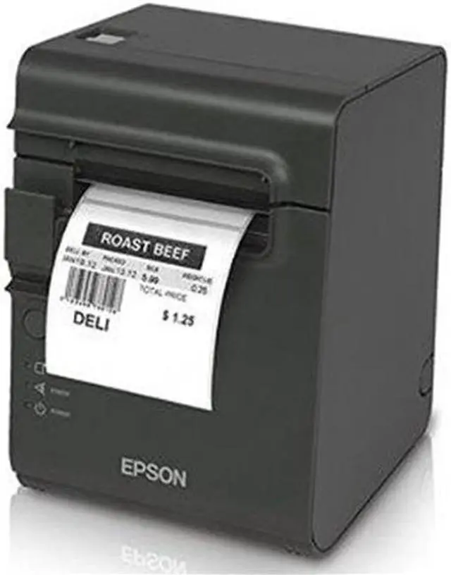 Alt view image 3 of 3 - Epson TM-L90 Plus Liner-free Compatible Desktop Thermal Label and Receipt Printer, 203 dpi, USB, Serial, Dark Gray - C31C412A7991