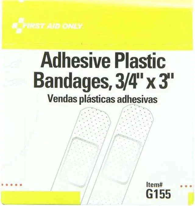 Main image of Adhesive Bandage, Plastic, 3/4x3In, PK100 FIRST AID ONLY G155