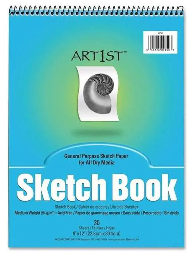 Alt view image 2 of 6 - Pacon 4850 Art1st Sketch Book 30 Sheet - 94 g/m² Grammage - 9" x 12" - 30 / Pad - White Paper