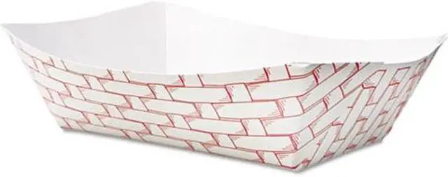 Alt view image 2 of 9 - Boardwalk 30LAG300 Paper Food Baskets, 3lb Capacity, Red/White, 500/Carton, 1 Carton