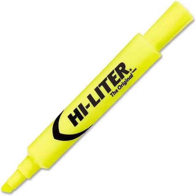 Alt view image 2 of 10 - Avery HI-LITER Desk-Style Highlighter Chisel Tip Fluorescent Yellow Ink Dozen