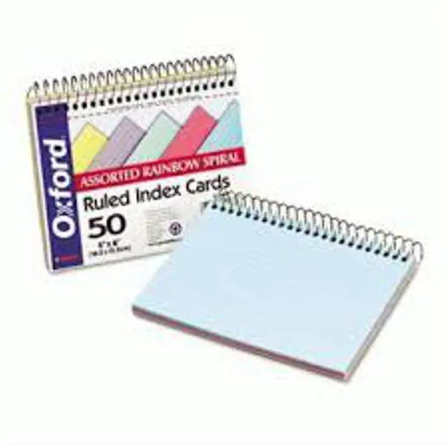Alt view image 8 of 9 - Oxford 40286 Spiral Index Cards, 4 x 6, Blue/Violet/Canary/Green/Cherry, 50/Pack