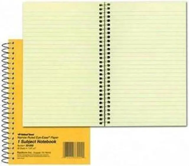 Alt view image 5 of 8 - National Subject Wirebound Notebook Narrow Rule 5 x 7 3/4 Green 80 Sheets 33002