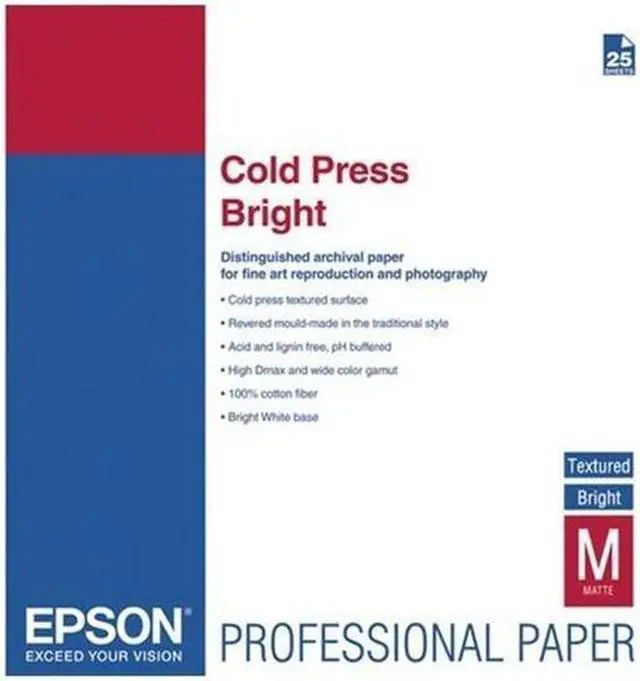 Alt view image 5 of 6 - Epson - S042310 - Epson Inkjet Fine Art Paper - 98% Opacity - 13 x 19 - 340 g/m Grammage - Textured, Matte - 25 / Pack -