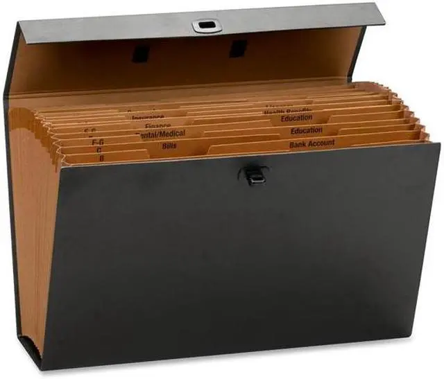 Alt view image 7 of 10 - Smead Expanding File Case A -Z 19 Pockets 10"x15" Black 70804