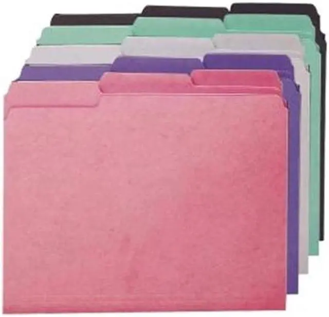 Alt view image 2 of 5 - Smead Manufacturing Company SMD10295 Interior Folders- .33 Ast. Tabs- Letter- Assorted