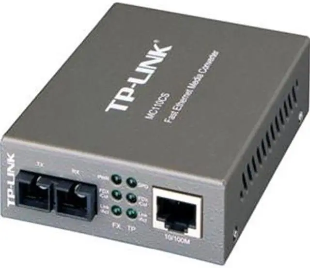 Alt view image 2 of 4 - TP-LINK MC110CS Fast Ethernet Media Converter 10/100 Mbps 1 x 100M SC port 1 x 100M RJ45 port (Auto MDI/MDIX)