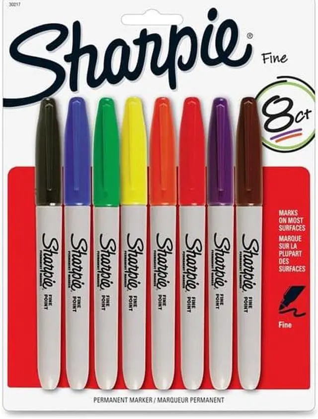 Alt view image 8 of 11 - Sharpie Permanent Marker Fine Point 8/PK Assorted 30217PP
