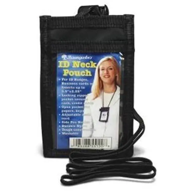 Alt view image 3 of 12 - Baumgartens BAU55120 Sicurix ID Neck Pouch, Vertical, 3 3/4 x 9, Black, 1Each