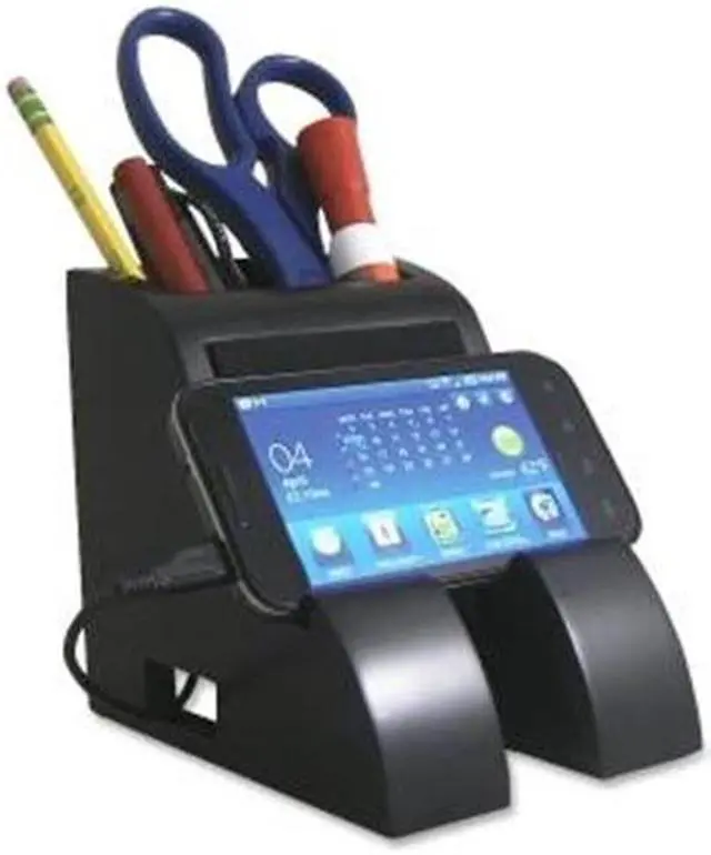 Alt view image 3 of 20 - Victor Smart Charge Pencil Cup with USB Charging Hub Black PH600