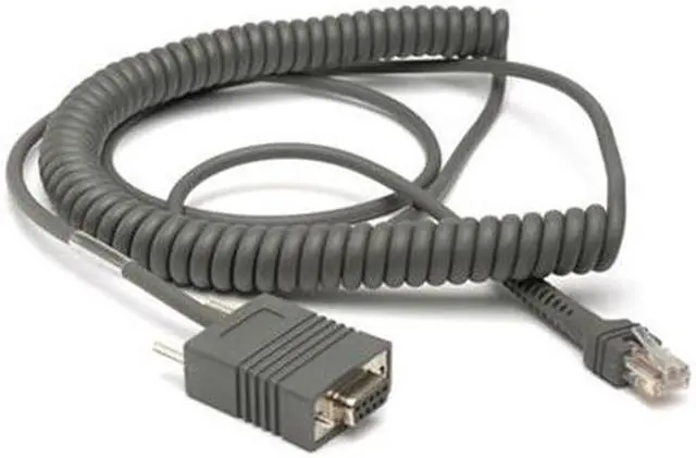 Alt view image 3 of 3 - Zebra (Motorola/Symbol) CBA-R03-C12PAR Coiled RS232 Cable STD-DB9 Female TxD on 2 - 12 Ft.