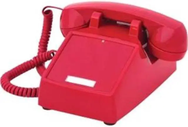 Alt view image 7 of 14 - Cortelco ITT-2500NDL-RD Desk No Dial - Red