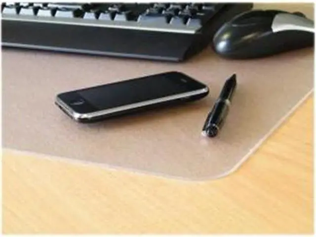 Alt view image 3 of 6 - Floortex Desktex Polycarbonate Anti-Slip Desk Mat 22" x 17" Clear FPDE1722RA