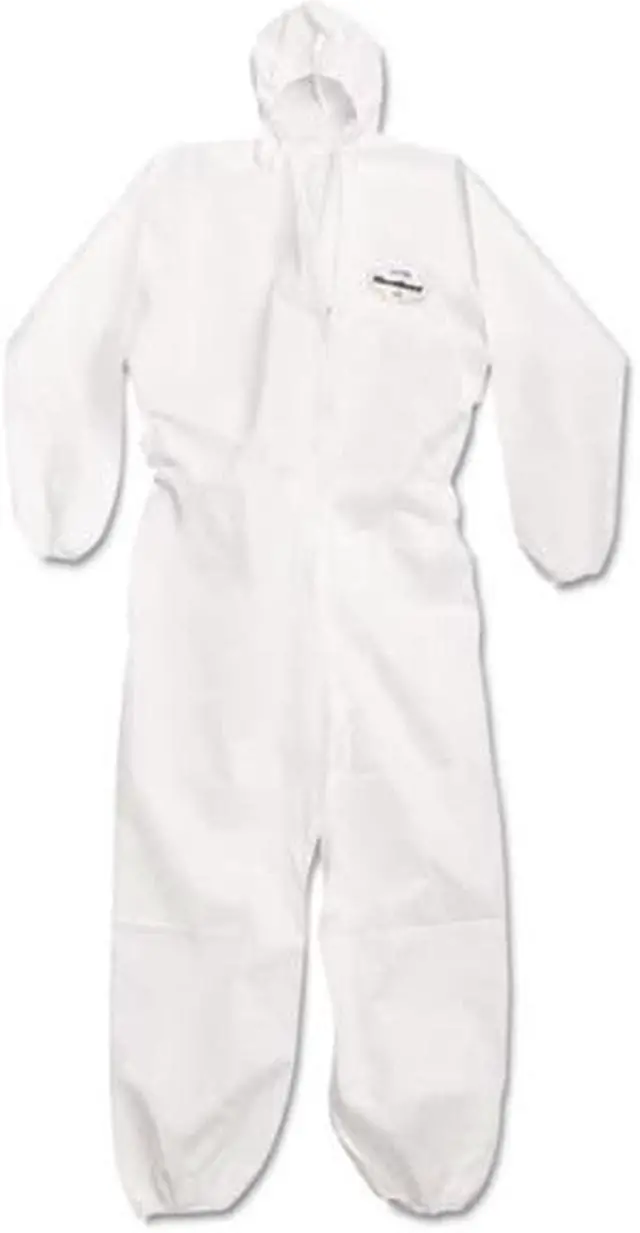 Alt view image 4 of 15 - Kimberly-Clark - 49113 - Hooded Disposable Coveralls with Elastic Cuff, White, L, SMS