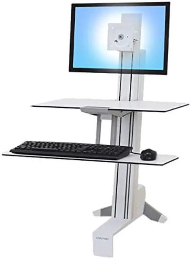 Alt view image 4 of 18 - Ergotron - 33-350-211 - WorkFit-S Sit-Stand Workstation w/Worksurface+, LCD LD Monitor, White