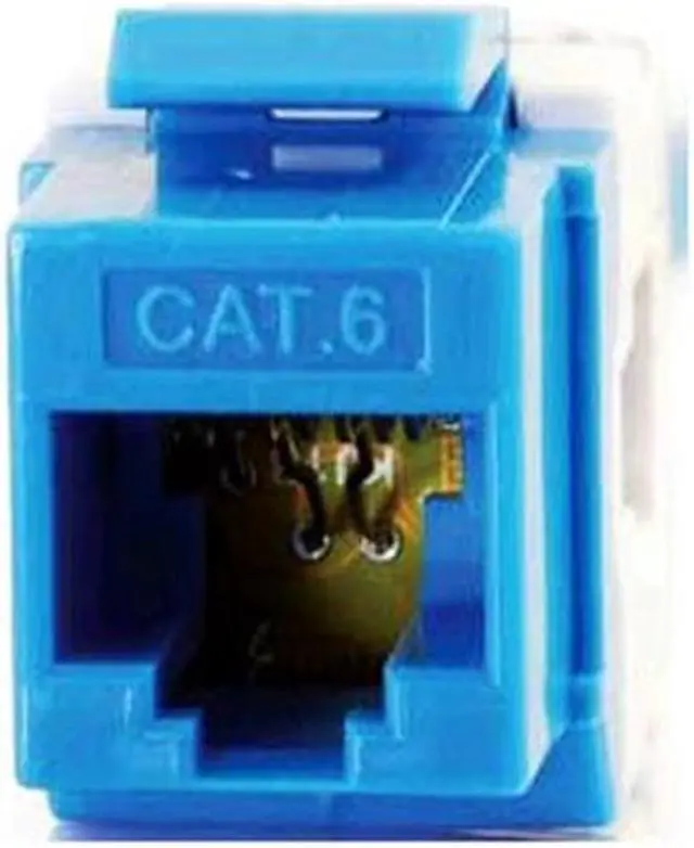 Alt view image 3 of 10 - C2G/Cables To Go 35211 Cat6 180 Degree Keystone Jack Blue