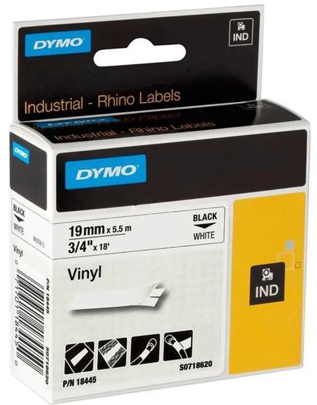 Alt view image 7 of 10 - Sanford 18445 Black on White Label Printer Tape, 19mm Width, 5.5m Length