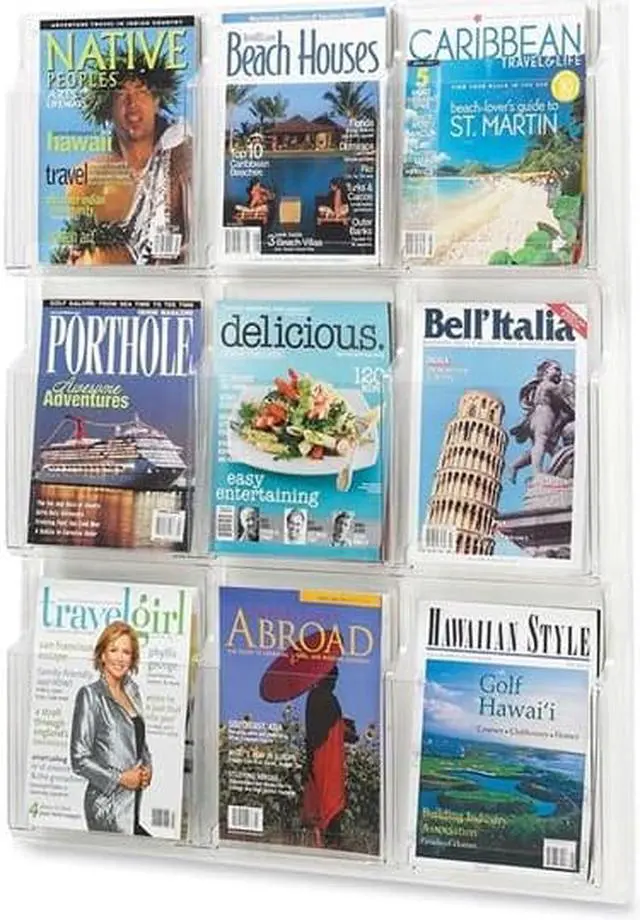 Alt view image 6 of 20 - Safco Reveal Clear Literature Displays Nine Compartments 30w x 2d x 36-3/4h