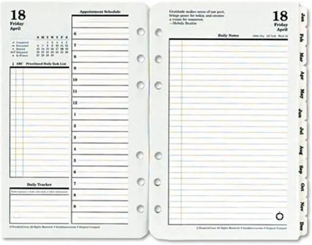 Alt view image 3 of 3 - Franklin Covey 35414 Compact Planner Refill, Daily - 1 Year - Double Page Layout 4.25" x 6.75" - Green, White