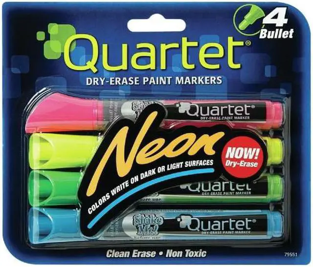 Alt view image 2 of 20 - Quartet Neon Dry Erase Marker Set Assorted 4/Set 79551