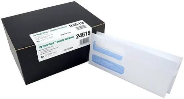 Alt view image 4 of 5 - Quality Park Redi-Seal Envelope Security #9 Double Window Contemporary White 250
