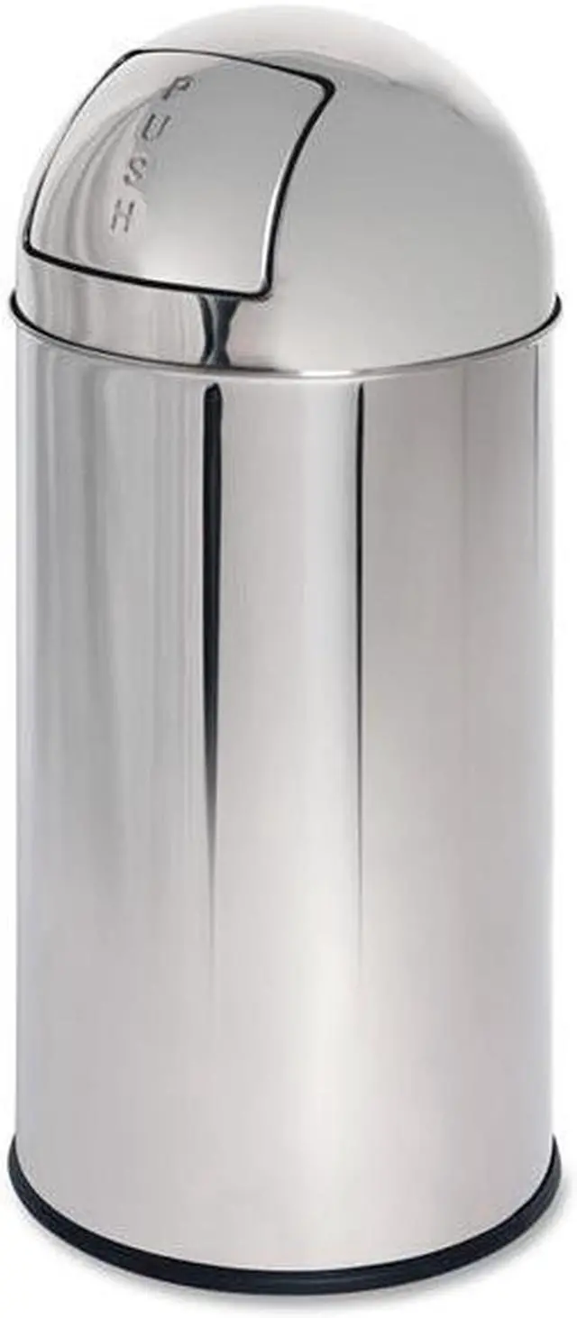 Main image of Genuine Joe Classic Round Top Receptacle Stainless Steel