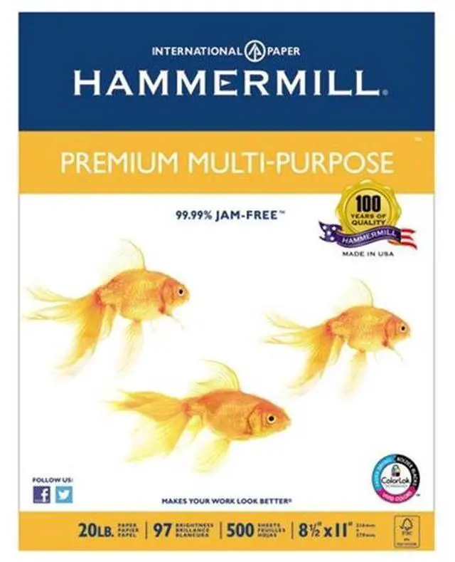 Alt view image 7 of 16 - Hammermill Premium Multipurpose Paper 20-lb. 8-1/2 x 11 White 5000/Carton 106310
