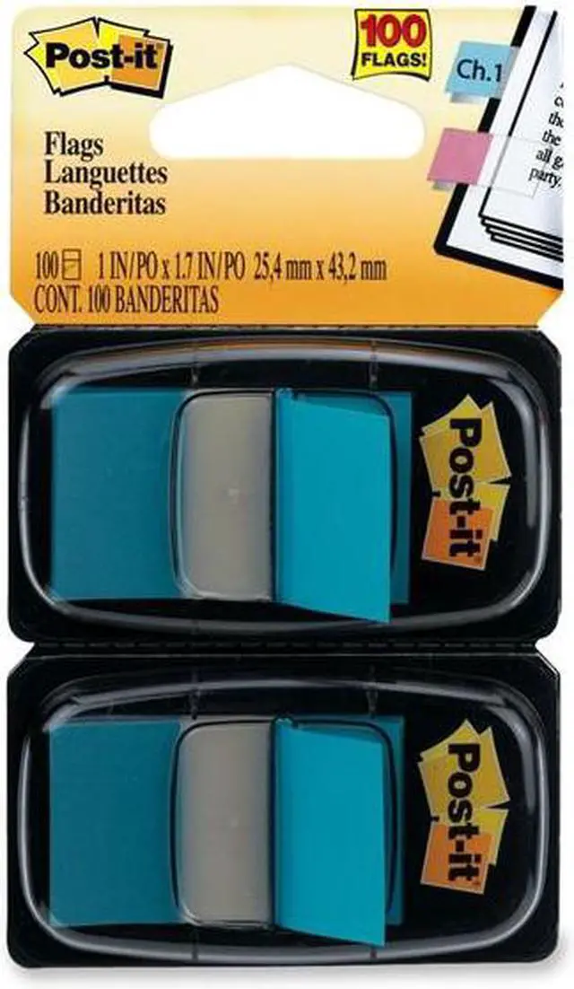 Alt view image 5 of 20 - 3M 680BB2 Standard Tape Flags in Dispenser Bright Blue 100 Flags per Dispenser