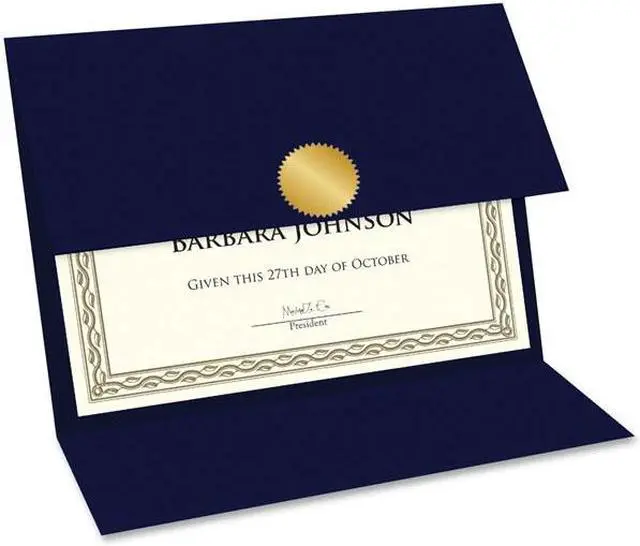 Alt view image 4 of 9 - Geographics Double-fold Certificate Holder - Navy - Recycled - 5 / Pack  GEO47837