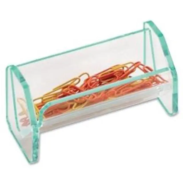 Alt view image 4 of 9 - Paper Clip Holder, 3-7/8"x2-1/2"x1-7/8", Clear/Green LLR80660