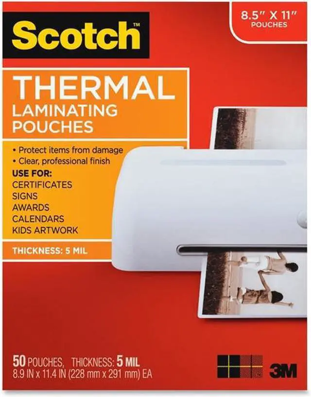 Alt view image 2 of 3 - 3M & Commercial Tape Div TP585450 Letter Size Thermal Laminating Pouches, 5 mil.